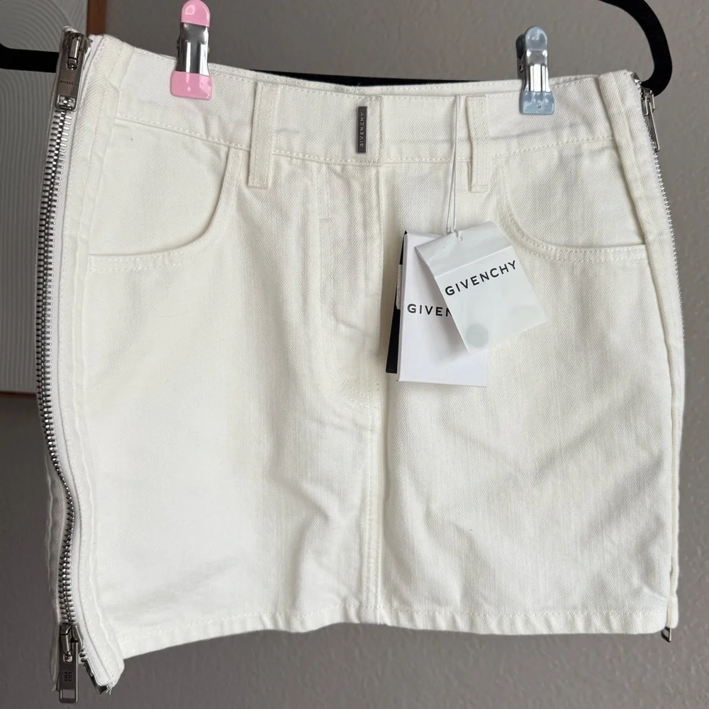 Givenchy Cream Denim Skirt - Picture 1 of 7